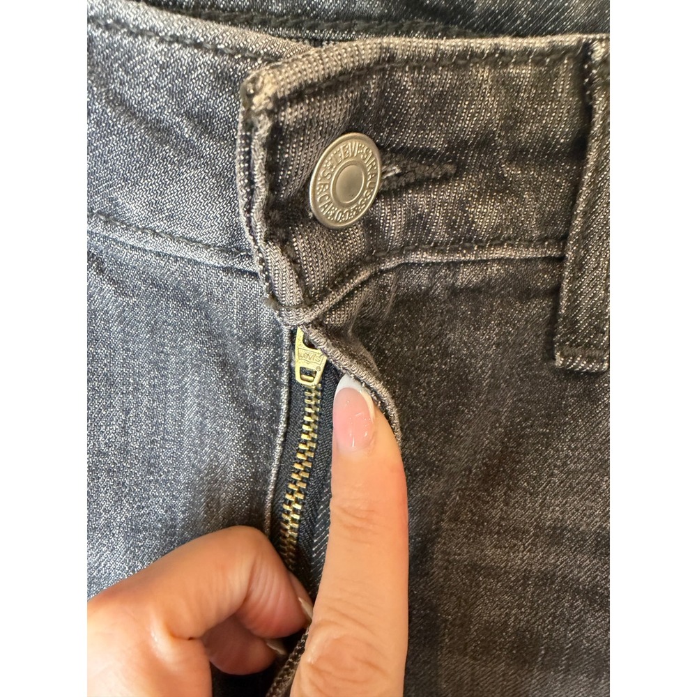 Levi's 721 High Rise Skinny Jeans Women 28 Washed Black Distressed Streetwear - Picture 7 of 10